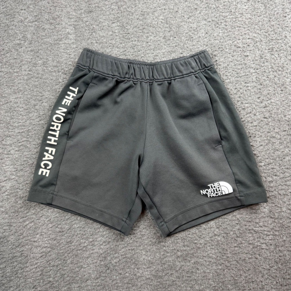The North Face Athletic Shorts Boys Small S Black Logo Gym Running Activewear